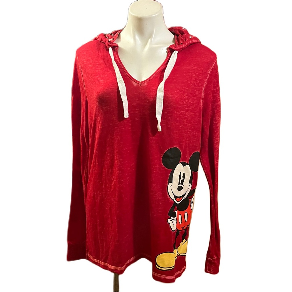 Disney Parks Red Mickey Mouse Lightweight Hoodie Large